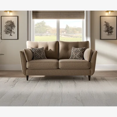 Oak&More Capri Caramel Fabric 2 Seater Sofa