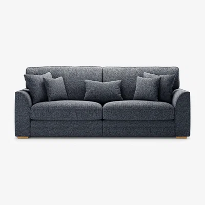 Oak&More Jasper Navy Chenille Fabric 4 Seater Sofa