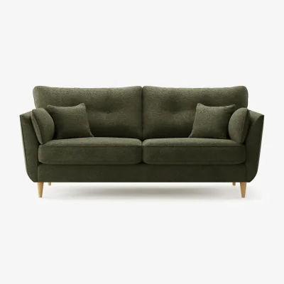Oak&More Capri Emerald Boucle Fabric 3 Seater Sofa
