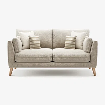Oak&More Palermo Cream Chenille Fabric 2 Seater Sofa