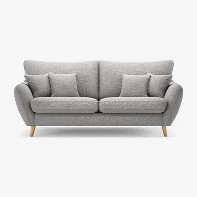 Oak&More Palma Silver Chenille Fabric 3 Seater Sofa