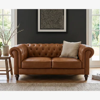Oak&More Jameson Cognac Leather 2 Seater Sofa