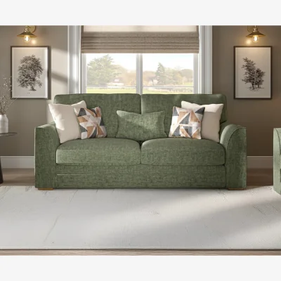 Oak&More Jasper Hunter Green Chenille Fabric 3 Seater Sofa