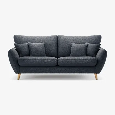 Oak&More Palma Navy Chenille Fabric 3 Seater Sofa