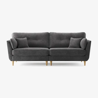 Oak&More Capri Midnight Boucle Fabric 4 Seater Sofa