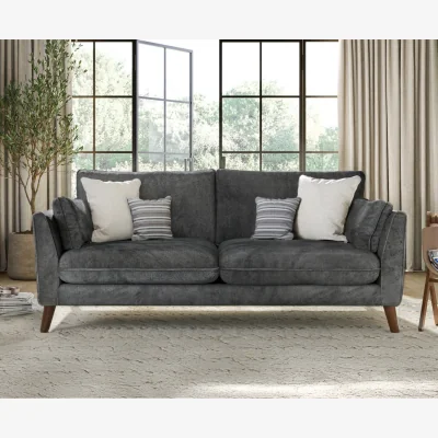 Oak&More Palermo Graphite Chenille Fabric 3 Seater Sofa