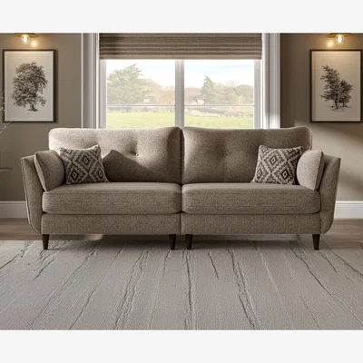 Oak&More Capri Mushroom Fabric 4 Seater Sofa