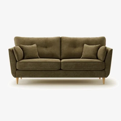 Oak&More Capri Sage Chenille Fabric 3 Seater Sofa