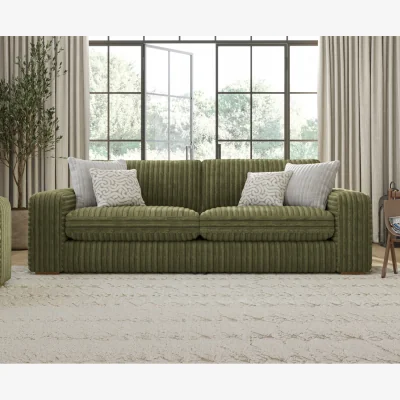 Oak&More Milan Fern Green Fabric 4 Seater Sofa