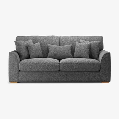 Oak&More Jasper Charcoal Chenille Fabric 3 Seater Sofa