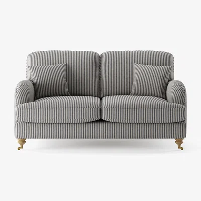 Oak&More Chilworth Cove Navy Striped Fabric 2 Seater Sofa