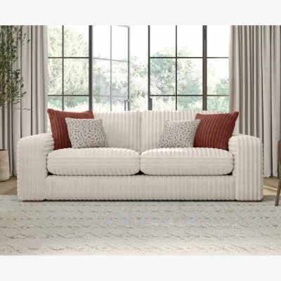 Oak&More Milan Natural Fabric 3 Seater Sofa