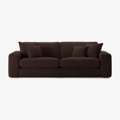 Oak&More Milan Chocolate Fabric 4 Seater Sofa