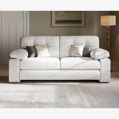Oak&More Helston Silver Fabric 2 Seater Sofa
