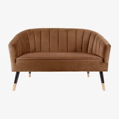 Olivia's Leitmotiv Royal Velvet Sofa in Chocolate Brown