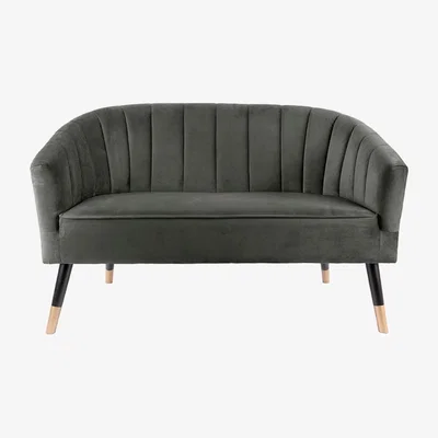 Olivia's Leitmotiv Royal Velvet Sofa in Taupe Green