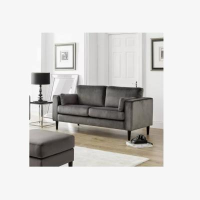 Downtown Julian Bowen Hayward Velvet Medium 2 Seater Sofa In Grey