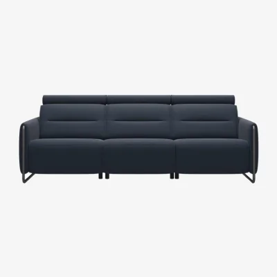 Downtown Stressless Emily 3 Seater Power Recliner Sofa With Steel Arms - Fabric