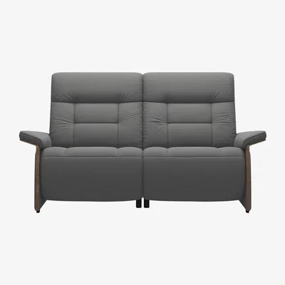 Downtown Stressless Mary Recliner Sofa With Wooden Arms - 2 Seater - Cori Leather - 2 Power Seats
