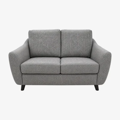 Downtown G Plan Vintage 2 Seater Sofa in Basketweave Heather Fabric with Walnut Show Wood