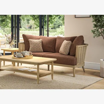 Downtown Daro Martinique 2.5 Seater Lounging Sofa - Fabric Grade C In LightWood