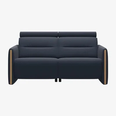 Downtown Stressless Emily Power Recliner Sofa With Wood Arms - 2 Seater - Cori Leather