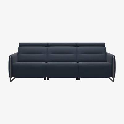 Downtown Stressless Emily 3 Seater Sofa With Steel Arms - Velaro Leather