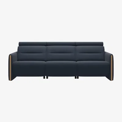 Downtown Stressless Emily 3 Seater Sofa With Wood Arms - Batick Leather
