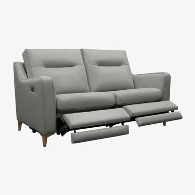 Downtown G Plan Austen 2 Seater Leather Sofa With Double Power Footrest and USB - Leather Grade H