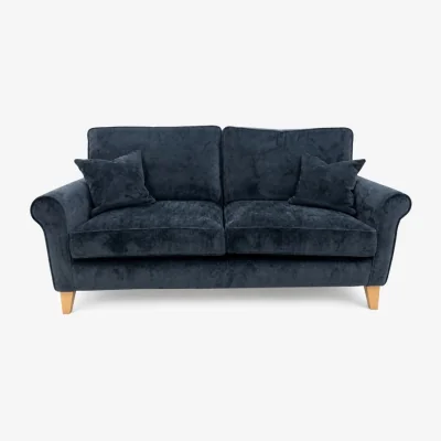 Downtown Alstons Paulina 3 Seater Sofa in Ink Chadbury Fabric with Light Feet