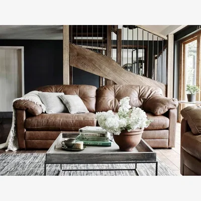 Downtown Alexander and James Ellison 3 Seater Sofa - Standard Frame - Byron Leather