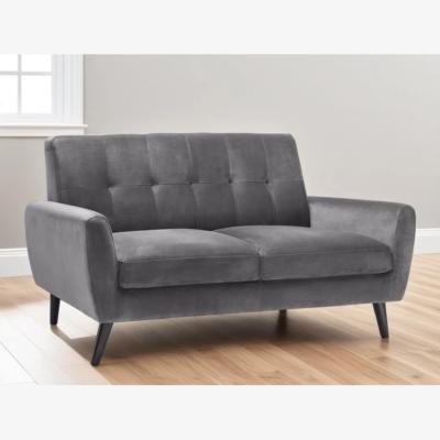Downtown Julian Bowen Monza 2 Seater Sofa - Dark Grey Velvet In DarkGrey
