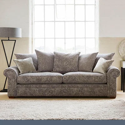 Downtown Parker Knoll Amersham Pillow Back Grand 3 Seater Sofa - Fabric Grade D