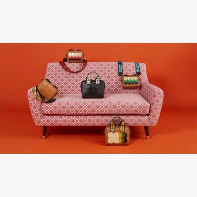 Downtown Orla Kiely Rose Small Sofa, Brass, 2 Seat
