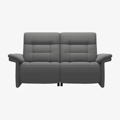 Downtown Stressless Mary Recliner Sofa With Upholstered Arms - 4 Seater - Fabric - 1 Power Seat 2 Dummy Seats 1 Power Seat, Wood