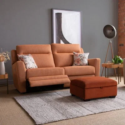 Downtown Parker Knoll Chicago Large 2 Seater Recliner Sofa - Leather - Power Recliner