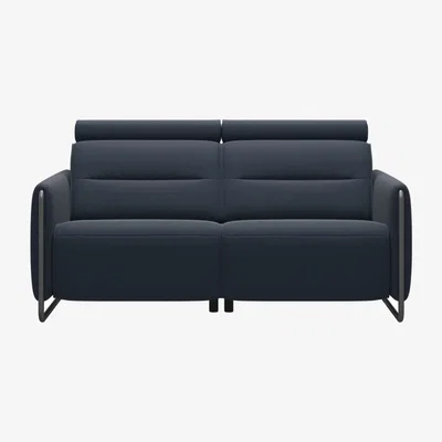 Downtown Stressless Emily 2 Seater Sofa With Steel Arms - Paloma Leather