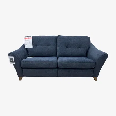 Downtown G Plan Hatton 3 Seater Sofa in Girona Midnight Fabric With Walnut Wood