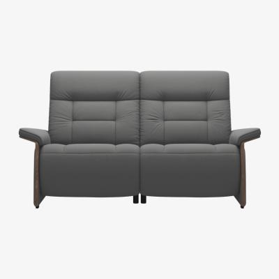 Downtown Stressless Mary Recliner Sofa With Wooden Arms - 3 Seater - Noblesse Leather - 1 Power Seat 1 Dummy Seat 1 Power Seat