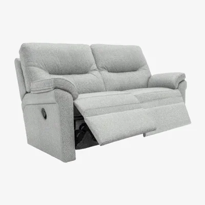 Downtown G Plan Seattle Recliner Sofa - 2.5 Seater - Fabric Grade C - Electric With Lumbar, Wood