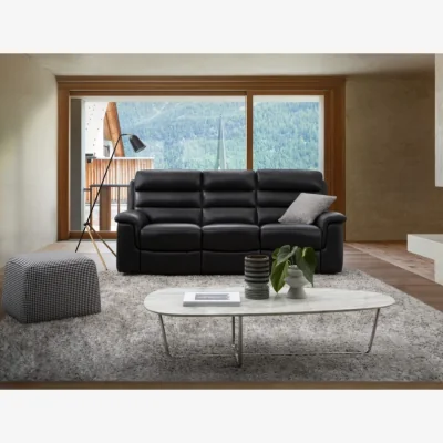 Downtown Brisbane 3 Seater Power Recliner Sofa - Leather
