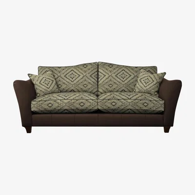 Downtown Parker Knoll Harriet Grand Formal Back Leather/Fabric Sofa - Leather/Fabric Mix