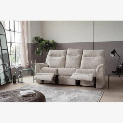 Downtown Parker Knoll Hudson 23 3 Seater Power Recliner Sofa - Fabric Grade C - Double Power with Adjustable Lumbar, Headrest and USB Ports