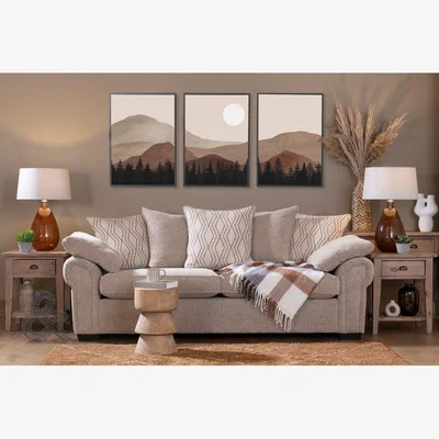 Downtown Ava 3 Seater Pillow Back Fabric Sofa - Fabric Grade SE