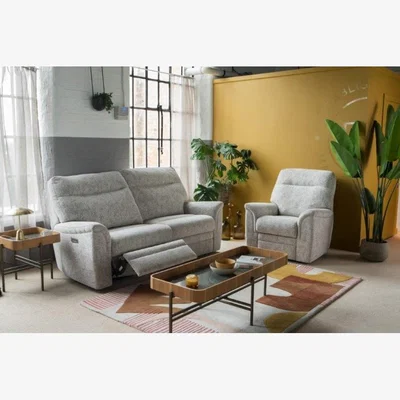 Downtown Parker Knoll Hudson 23 Large 2 Seater Power Recliner Sofa - Double Power with Adjustable Lumbar, Headrest and USB Ports - Leather Grade M