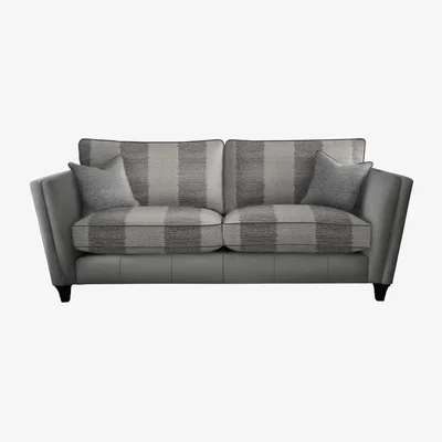 Downtown Parker Knoll Harlow Grand Formal Back Leather/Fabric Sofa - Leather/Fabric Mix