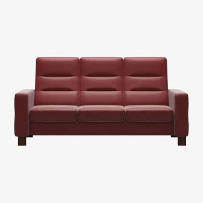 Downtown Stressless Wave High Back 3 Seater Sofa - Batick Leather