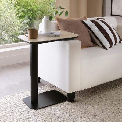 Downtown Sully Sintered Stone Gas Lift Adjustable Sofa Table - Beige