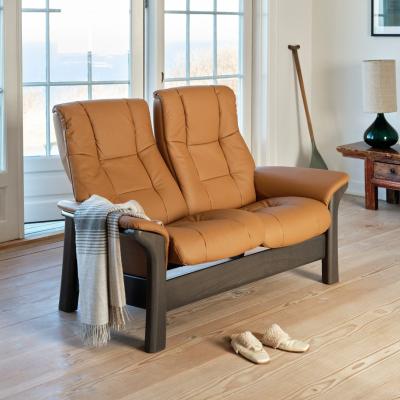 Downtown Stressless Windsor High Back 2 Seater Recliner Sofa - Paloma Sand