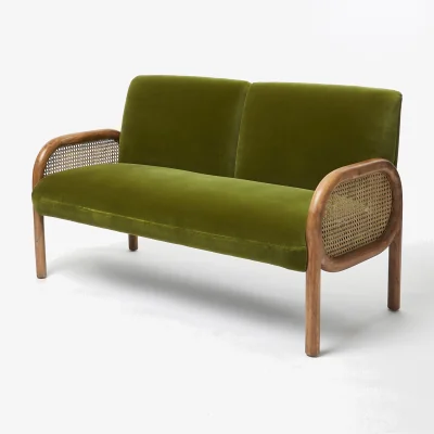 Oliver Bonas Loha Green Velvet Sofa